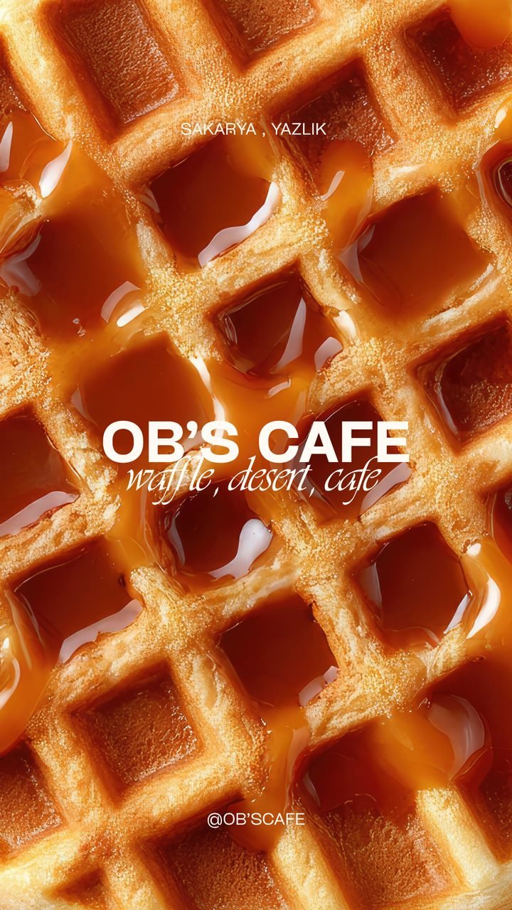 OB'S WAFFLE — karamel soslu waffle